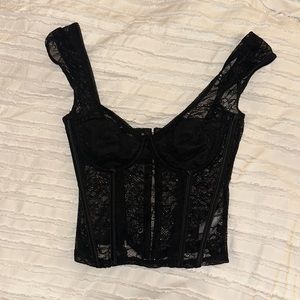 Edikted black lace corset top